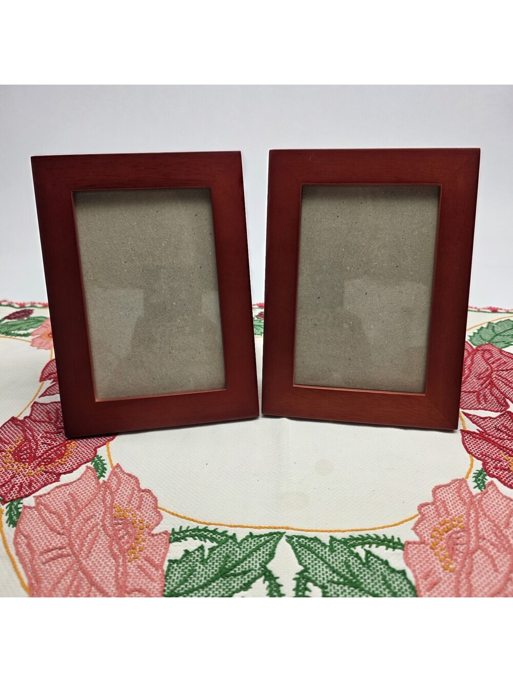 4x6 Photo Frame (Set 2) Faux Wood Vintage Minimalist Cherrywood Color